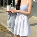Can't Hide Zhao Lusi Same Style White Fitted Waist Vest Sling Dress Women's Summer Short Skirt Hot Girl Slim White Dress. 