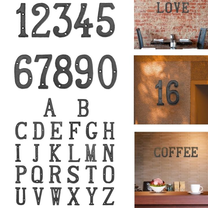 Metal Letters House Numbers Retro 3d Sign Cafe Wall Creative Cast ...