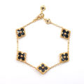 4 Leaf Flower Bracelet Black Clover Bracelets Stony Hand Chain Women's Luxury Jewelry For Female. 