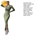Women Long-sleeved Lapel Dress Elegant V Neck Maxi Dress for Women Perfect for Shopping Dating Parties Slim Fit with Slit Hem Long Sleeves Ankle Length Knitted Design for Spring Fall Fashion. 
