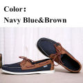Men Genuine Leather Docksides Classic Homme Femme Boat Shoes,Plus Size Navy Blue Brown Black Flats Loafers Women 2023A053. 