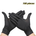 【Fast Delivery 1-4 day】100 Pcs Black Thickened Disposable Gloves PVC Nitrile Rubber Protective Food Grade Dishwashing Cleaning Gloves for Kitchen Restaurant Industrial Use. 