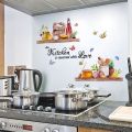 Removable Bee Butterfly Wall Sticker Beautiful Waterproof Self-adhesive English Kitchen Sticker English Kitchen Kitchen Decal Home Decor. 