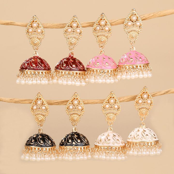 Vintage%20Ethnic%20Simulated%20Pearl%20Tassel%20Earrings%202022%20Gypsy%20Antique%20Gold%20Color%20Fashion%20Women%20Indian%20Earrings%20Jhumka%20Jewelry%20-%20Image%202