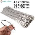 20 Pcs Metal Zip Ties / 11.8 304 Stainless Steel Exhaust Wrap Coated Locking Cable /zip Lock Release Wire Ties Tie. 