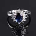 Women Luxury Diamond Ring Trendy Blue Zirconium Diamond Ring Jewelry Accessories For Engagement Wedding. 