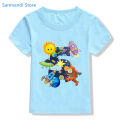 New 3th-9th Birthday Gift for Boys Tshirt Astronaut Satellite Sunshine Graphic Print T Shirt Kids Clothes Summer Blue T-Shirt. 