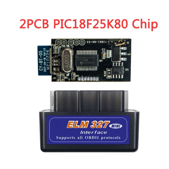 Double V1.5 PIC18F25K80 C Mini ELM327 OBD2 Scanner -Compatible obd 2 Car Diagnostic Scan Tool Reader For Android/PC - V1.5 Double Board