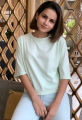 Mint Green: Oversized Crop T-Shirt - Embrace Effortless Style and Comfort in this Mint Green Delight.. 