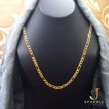 Gold Plated stylish Lara Chain 22k Men & women gold Chain Necklace Figaro Link necklace 24 Inch. 