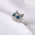 Charm Blue Eyes Cat Rings for Women Girls Cute Animal Trendy Men Jewelry Gifts. 