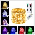 USB 10M 8 Modes 100 LED String Light/Fairy String Light Christmas Waterproof Copper Wire LED String Fairy Light Battery Powered Remote Control  for Wedding Christmas Decor. 