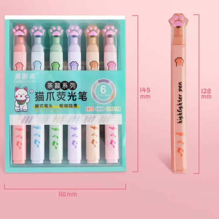 %E3%80%90HOT%E3%80%91%206%20Pcs/Set%20Highlighter%20Pen%20Color%20Markers%20Double%20Ends%20Pastel%20Fluorescent%20Set%20Kawaii%20Pens%20Cute%20Stationary%20School%20Office%20Supplies%20-%20Image%205