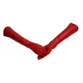 Kqueebee Pair of Stylish Red Solid Color PU Leather Long Gloves For Women. 