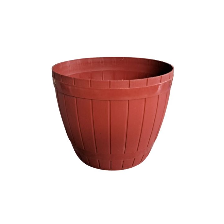 06%20pcs%20Quality%20Plastic%20Flower%20Pot%20Wood%20Barrel%20Design%20-%20Small%20Size%20-%2012cm%20%20Diameter%20-%20Image%205