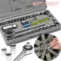 40pcs/lot Steel Combination Socket Wrench Bits Set For Motorcycle and Cars Screwdriver with Storage Box Repair Tool Kit. 