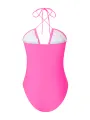 Women Bikini, Lacing Halterneck Backless Solid Slim Summer Swimming Bathing Swimsuit. 