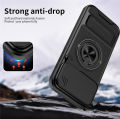 For OnePlus 15R Ace 6 Turbo 6V Case, Slide Camera Cover Lens Protector with 360 Rotating Ring Kickstand Shockproof Phone Case for Women Men.