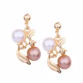 Yfashion 2pcs/set Women Fashion Imitation Pearl Necklace Earring Jewelry Set. 