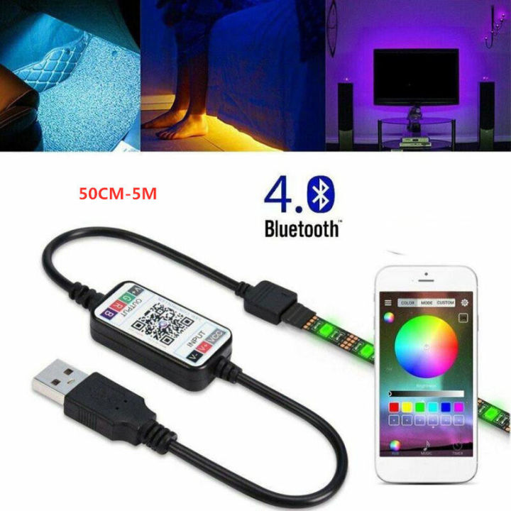 【ETOP】 DC 5V USB LED Strip Light 5050 RGB 50CM 1M 2M 3M 4M 5M TV ...