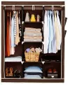 3 Door Storage Wardrobe Foldable and Movable Cloth/Fabric Wardrobe with Zip Up Collapsible Cupboard SMT. 