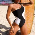 Muses Mall Women Monokini High Waist One Shoulder Monokini Swimwear for Women Summer Beachwear Slim Fit Swimsuit. 