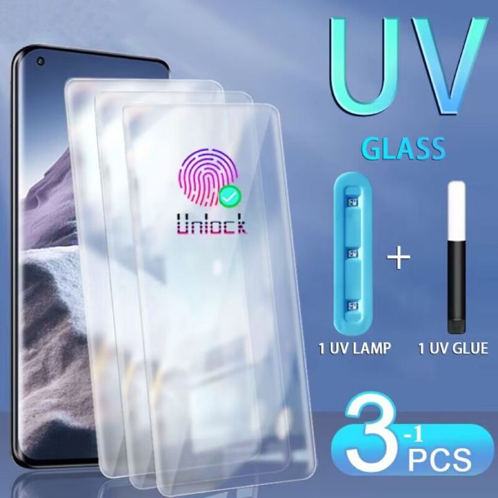 5-1Pcs UV Glass for OPPO Find X X2 X3 Reno 3 4 5 pro plus 5G UV tempered glass phone screen protector protective film smartphone