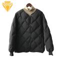 Women Cotton Coat Stylish V Neck Padded Coat for Women Warm Slim Fit Winter Jacket with Button Closure Pockets Rhombus Pattern Cotton Jacket. 