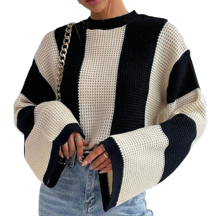 Yfashion%20Women's%20Striped%20Color%20Block%20Long%20Sleeve%20Sweater%20Oversized%20Outfits%20Knit%20Pullover%20Tunic%20Tops%20-%20Image%203