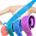 Silicone Back Scrubber Bath Shower Silicone Body Massage Brush / Silicone Bath Towel Exfoliating Body Brush Belt Cleaning Shower Strap Double-Sided Washing Towel Scrubber. 