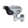 Solar Powered Dummy Camera Outdoor CCTV Security Red LED Record Cams. 