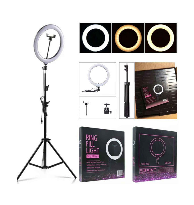 Selfie Ring Light With 7ft Stand Tripod For YouTube, Online Classes, TikTok & Photography