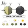 LouisWill Foldable Sunglasses Circular Men Women Polarized Glasses Chic Retro Sunglasses Photochromic Polarized Sunglasses Men Discoloration Eyewear Anti Glare UV400 Glasses Driving Goggles. 