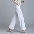 Office Trousers Pockets Office Lady Straight Wide Leg Trousers. 