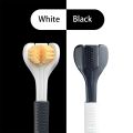 【HUT】 Triple Sided Toothbrush Soft Bristles Tongue Scraping Three Heads U-Shaped Three Sides At Once Triple Cleaning Portable For Home. 