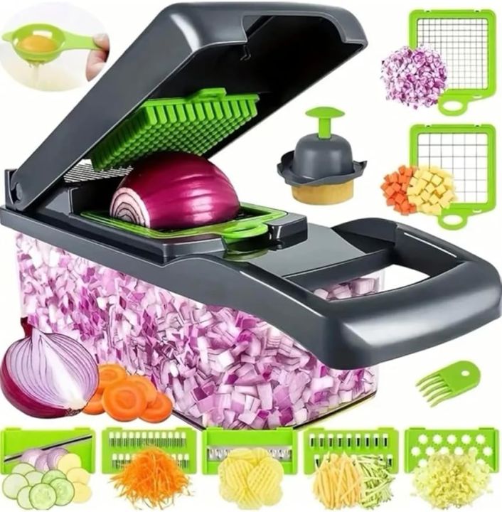 Multifunctional 16in1 Food Chopper, Onion Chopper, Handle Grater