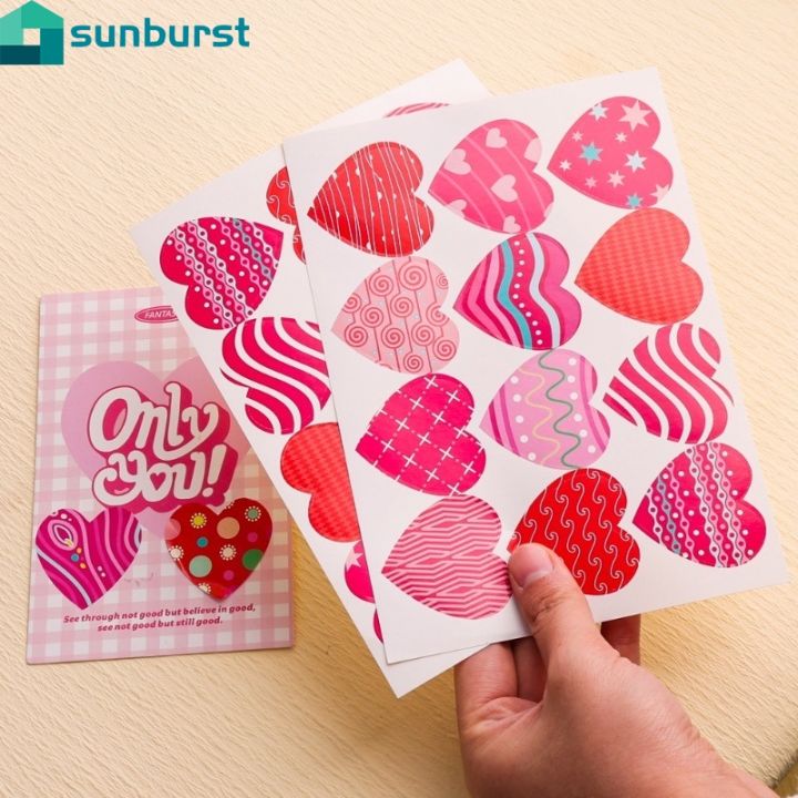 Self Adhesive Party Gift Label Stickers- Valentine'S Day Party Cake Baking Stickers- DIY Greeting Card Gift Heart Stickers- Valentine'S Day Envelope Sealing Sticker
