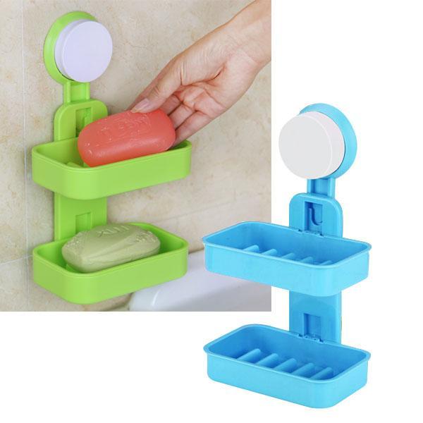 Luxury Double Layer Soap Box Holder Bathroom Shelf Dispenser