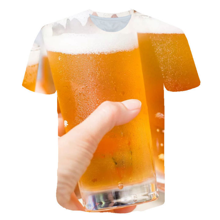 Summer%20Cool%20Beer%20Bubble%20Men's%20Women's%203D%20Printed%20T%20Shirts%20Personalities%20Fashion%20Tee%20Casual%20Comforts%20O-Neck%20Short%20Sleeve%20Men%20Tops%20-%20Image%204