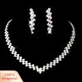 Carat Bridal Wedding Prom Jewelry Shiny Rhinestone Elegant Necklace Earring Set Gift. 