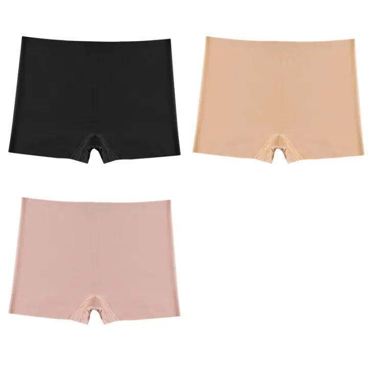 BZEL%203PCS%20Women's%20Panties%20Seamless%20Boxers%20Breathable%20Lingerie%20Comfortable%20Boyshorts%20Silk%20Satin%20Underwear%20Woman%20Sports%20Underpants%20-%20Image%207