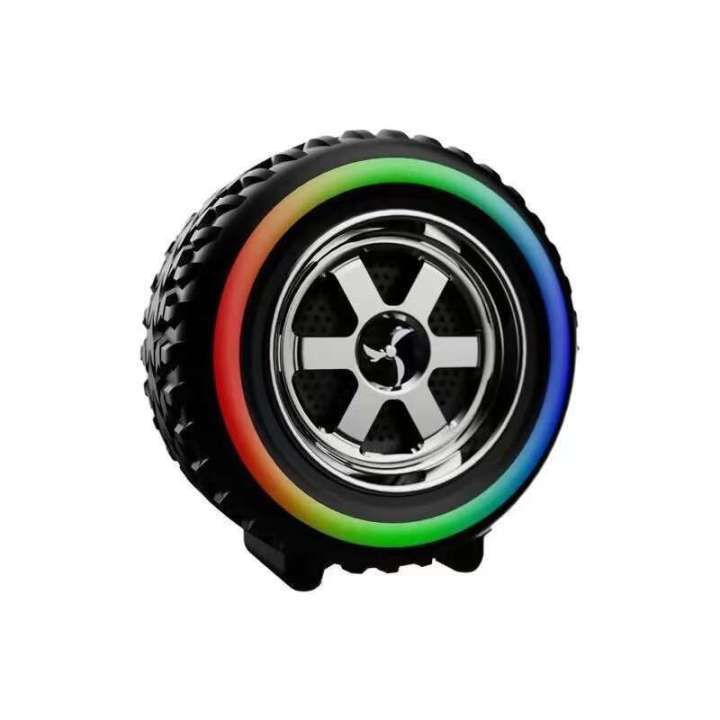 S ♥ New Wireless Tire Speaker RGB Ambient Light High Quality Battle Wheel Portable Outdoor Subwoofer Audio Bluetooth Speakers Sound Box