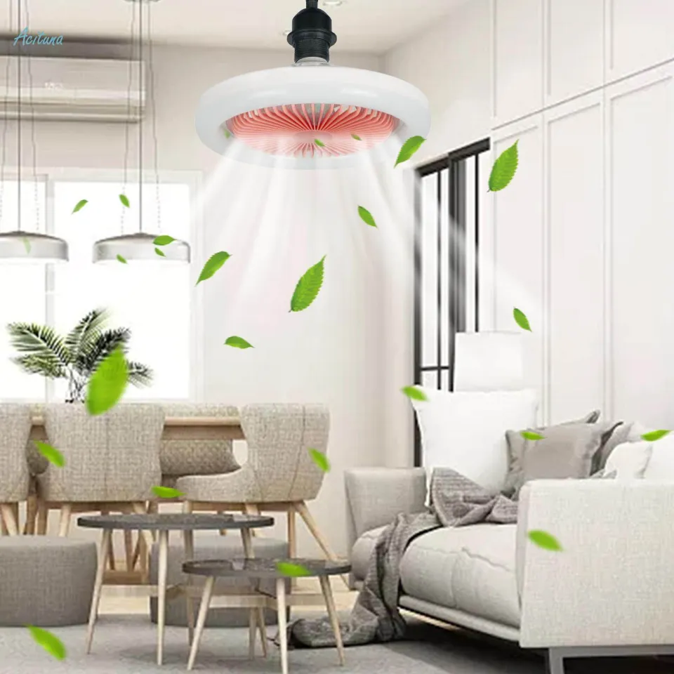 E26/E27 Socket Fan Light Dimmable LED Ceiling Fan Light with Remote Control(Ceil