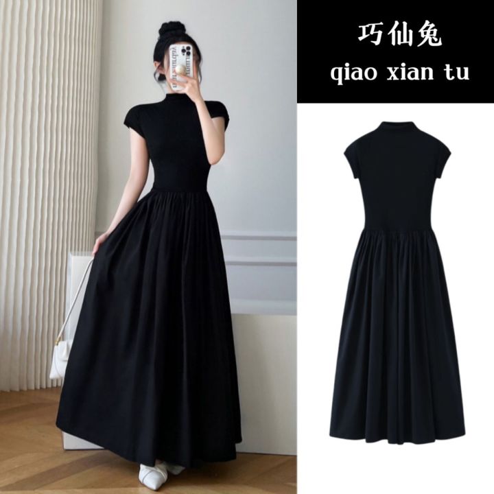 %E3%80%90ZOSR%E3%80%91Black%20Dress%20for%20Women%20Korean%20Style%20Short%20Sleeve%20Slim%20Fitting%20Retro%20Casual%20Longdress%20-%20Image%208
