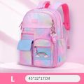 2022 New Primary School Backpack Cute Colorful Bags for Girls Princess School Bags Waterproof Children Rainbow Series SchoolbagsBasketball. 