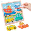 Wooden Puzzle Drawing Board Development Toy Shape Matching for 1 2 3 Years Old Boys Girl Kids. 