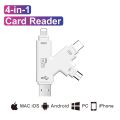 【white 】 in 1 Card Reader C Micro USB Adapter TF Micro SD Card Reader for Android ipad/iphone 7plus 6s5s MacBook. 