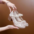 Summer Mesh High Heel Old Beijing Shoes for Han Chinese Clothing Cheongsam Shoes Antique Cloth Shoes Embroidered Shoes Women's Chinese Style Traditional Women's Shoes. 