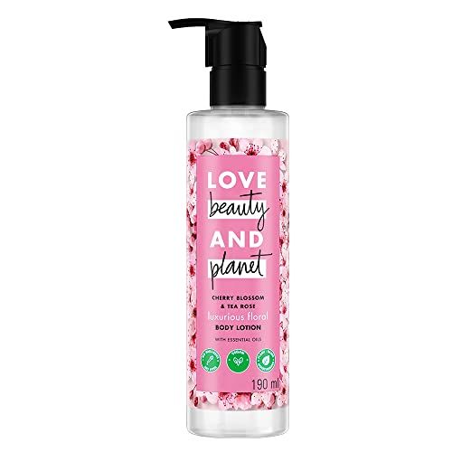 Love Beauty & Planet Cherry Blossom & Tea Rose Daily Moisturising Lotion|All Skin Types|Paraben free|190ml (FROM INDIA SAB)