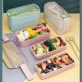 Adult Lunch Box Square 3 Compartment 900ML Sealed Bento Box 3 Layers All-in-One Stackable Bento Box Containers with Fork Spoon for Home Travel Office Plastic Lunch Box. 